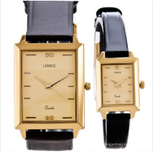 Water Resistant Japan Movement Square Couple Watch